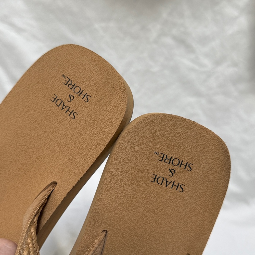 Women’s Shade & Shore Tan Braided Flip Flop “Nico” Sandals. Size 8. - Picture 8 of 16